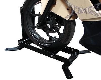 ADJUSTABLE MOTORCYCLE TRAILER WHEEL CHOCK BIKE STAND TRUCK FLOOR 