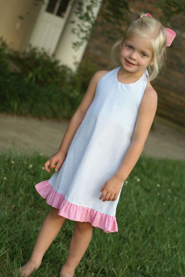 Claire & Charlie, Seersucker halter dress, 4T, **NWT**