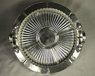 VINTAGE ALUMINUM TRADE CONTINENTAL MARK HAND WROUGHT HANDLED TRAY 