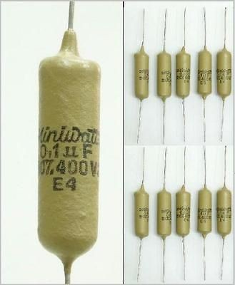 Philips Mustard Capacitor 0.1uF/400V lot of ten