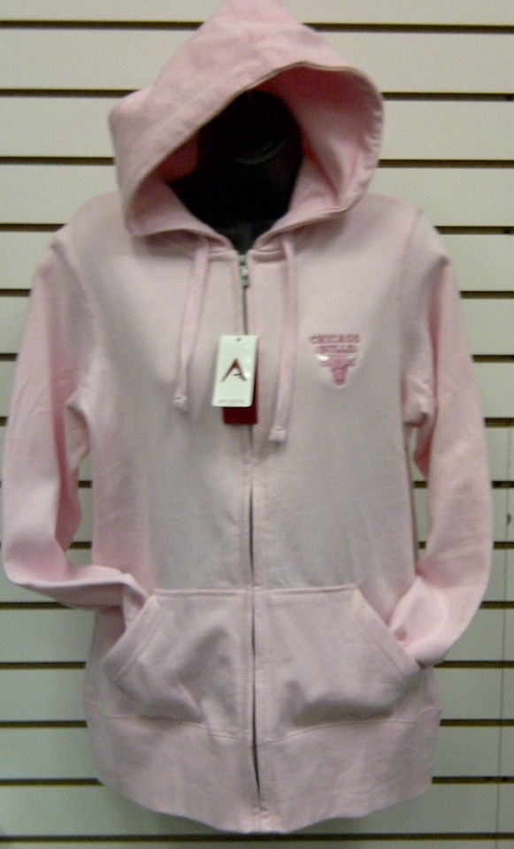 CHICAGO BULLS JACKET LADIES PINK HOODIE FULL ZIP