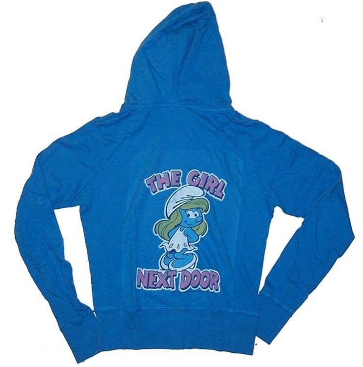   Junk Food Smurfs Smurfette The Girl Next Door Zip Up Juniors Hoodie