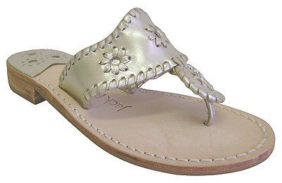 Jack Rogers Navajo Metallic Platinum Shoes 9 New