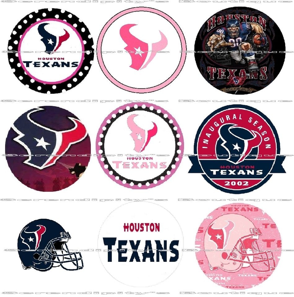 63 Houston Texans Bottle Cap/Scrapbook Images Adhesive/Non Adhesiive 