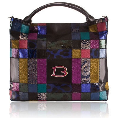   BRACCIALINI NEW WAVE HAND BAG IN GENUINE MULTICOLOR LEATHER B7373 NEW