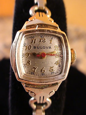 ANTIQUE 1951 BULOVA 10K GOLD FILL SWISS VINTAGE LADIES WATCH SERVICED 