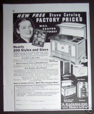 1937 vintage AD KALAMAZOO Stove Range kitchen appliance