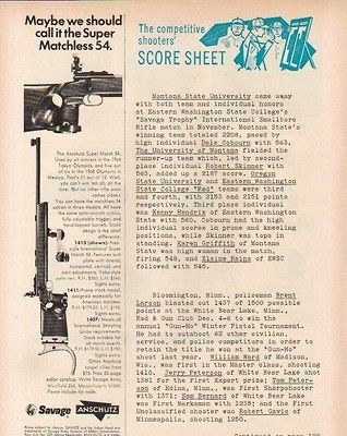 1971 SAVAGE AD ANSCHUTZ MATCHLESS 54 1413 TARGET RIFLES