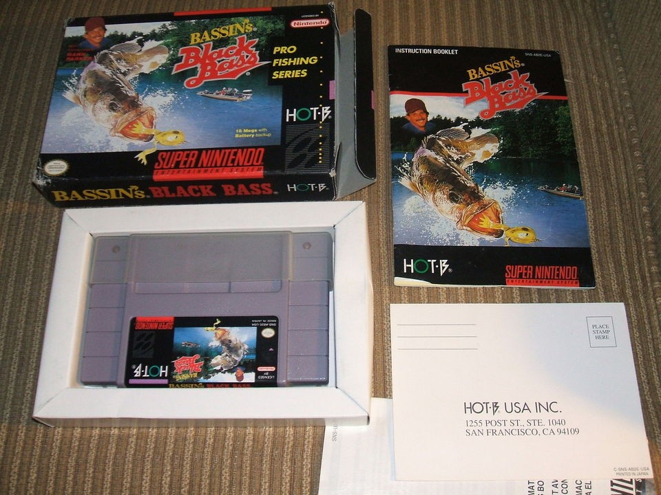 Bassins Black Bass COMPLETE in box Super Nintendo SNES bassins