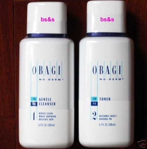 OBAGI NU DERM GENTLE CLEANSER #1 & TONER #2 New Sealed.