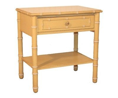   Thomasville Hollywood Regency Faux Bamboo Nightstand End Table Allegro