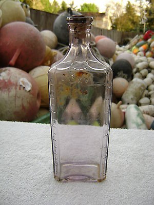 OLD LAVENDER 3XVI MEDICINE IV GLASS BOTTLE (B189)