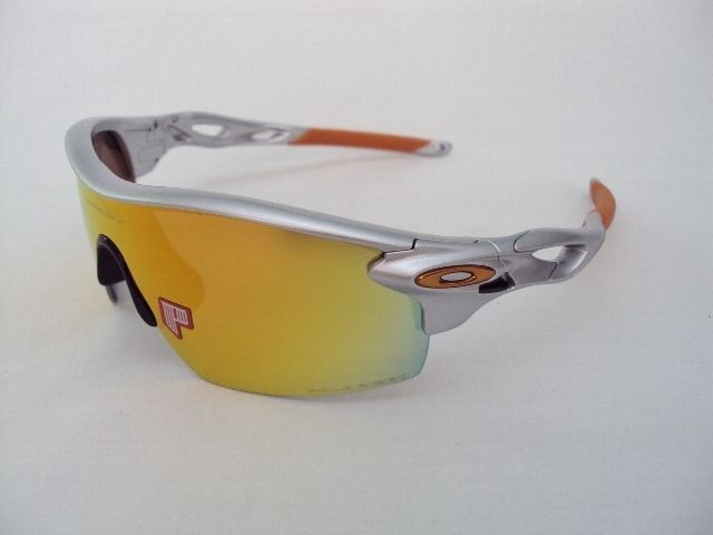   OAKLEY RADAR RADARLOCK PITCH SILVER FIRE IRIDIUM POLARIZED SUNGLASSES