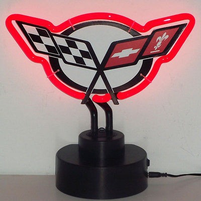   C5 Neon sign art wall table lamp open neon Sculpture crossed flags GM