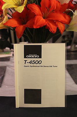 ONKYO INTEGRA T   4500 FM STEREO/ AM TUNER INSTRUCTION MANUAL