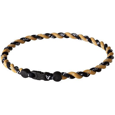 Phiten Tornado Titanium Necklace Black/Gold   22 Inch