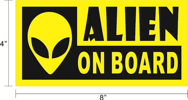 ALIEN ON BOARD Funny Decal Sticker PAUL Car Bumper~BS28