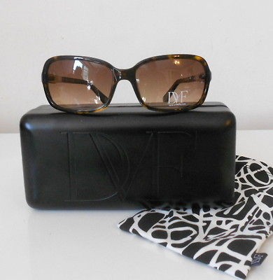   VON FURSTENBERG DVF AMANDA RECTANGULAR SUNGLASSES BROWN DVF550S W CASE