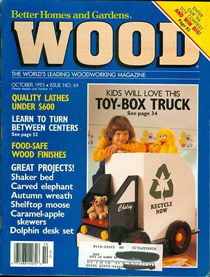 1993 Wood Magazine Toy Box Truck/Shaker Bed/Carved Elephant/Autum​n 