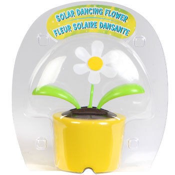 Solar Flip Flap Dancing Pansy Flower w/Yellow Pot   EXCELLENT STOCKING 