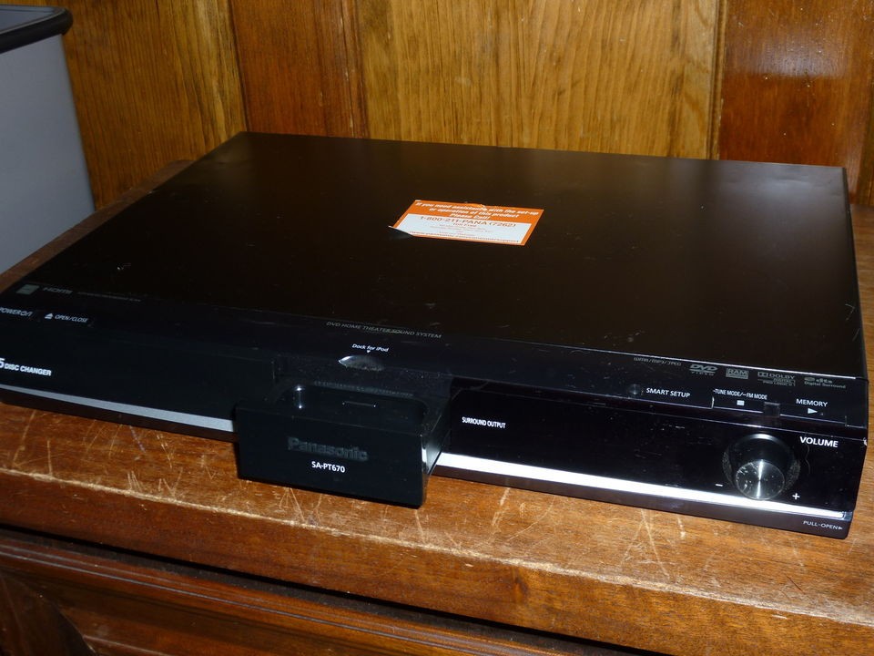 Panasonic SA PT670 5.1Ch Home Theater 1080p/1000W 5Disc Changer 