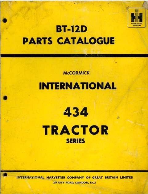 McCormick International Tractor 434 Parts Manual