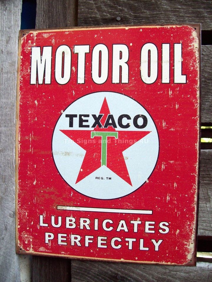   Oil TIN SIGN vtg rustic metal wall decor garage & gas ad logo 1444