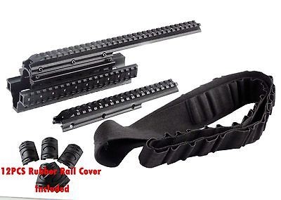 Saiga 12 & 20 Quad Rail System Handguard Mount + Bullet Shell 55 Round 