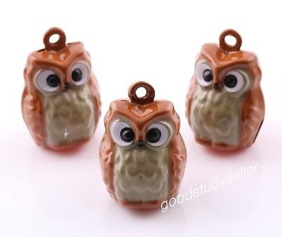   Lucky OWL Jingle Bells Beads Charms Pet Pendants Christmas Ornaments