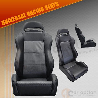 FITACURA INTEGRA CARBON FIBER LOOK RACING SEATS PVC LEATHER 