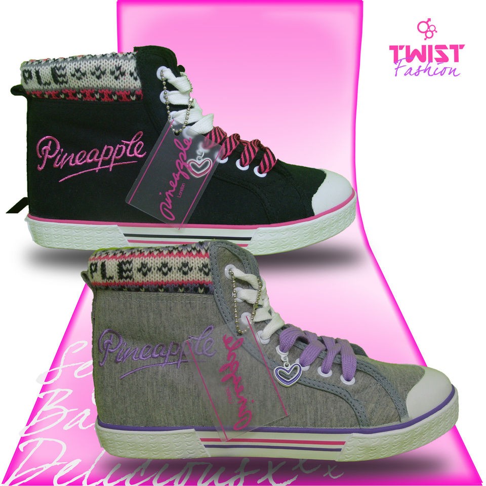 Pineapple Dance Studio Fit YELL Hi High Tops Pattern Print Jersey 