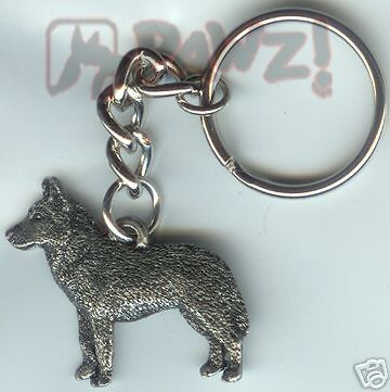 SIBERIAN HUSKY Dog Pewter Keychain Key Chain Ring **