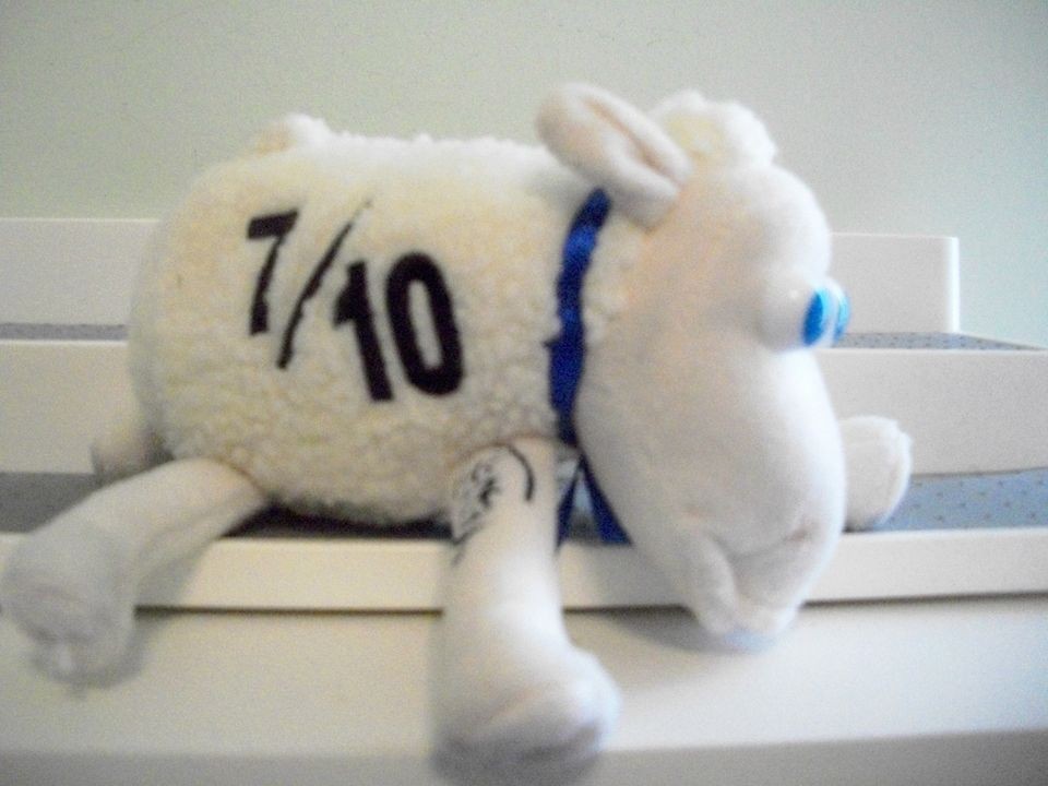 SERTA SHEEP # 7/10 BEANIE PLUSH ADVERTISING TOY  BLUE 