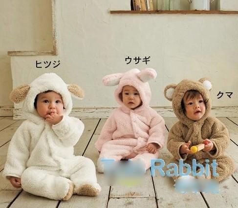   Onesie Fleece Jacket Coat Boy Girl Baby Bear Pig Sheep cute Winter