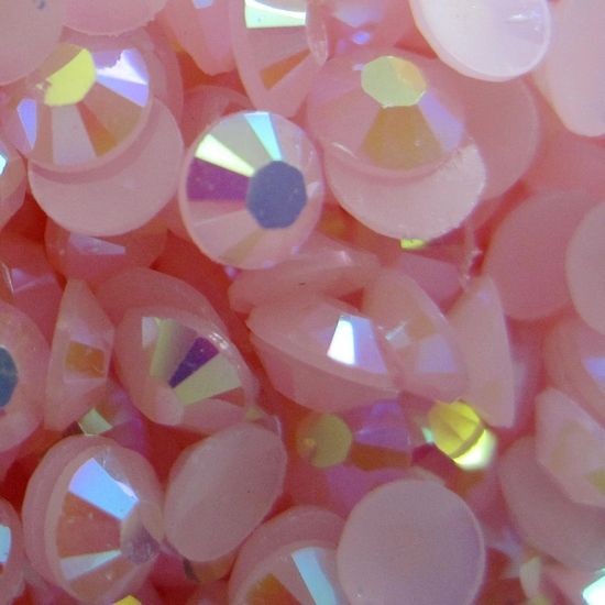 Light Pink AB Flat Back 14 Facet Resin Rhinestones for Wedding Prom 