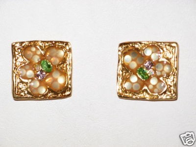 CHRISTIAN LACROIX VINTAGE CLIP ON EARRINGS FLOWERS 1980s