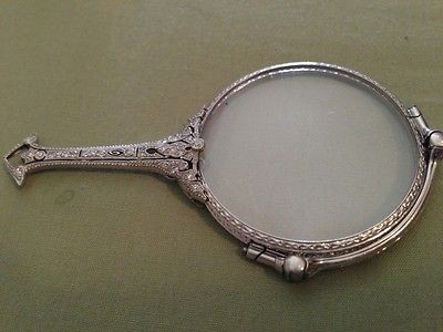   Victorian Antique Lorgnette Platinum & Diamond ##Make Me An Offer