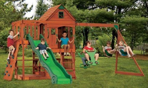   Playground Slide Backyard Swing Set Play Ground Rockwall Sandbox NEW