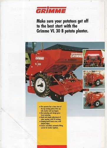 1996 GRIMME VL30B POTATO PLANTER SALES SHEET