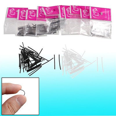 10 Packs Black Clear 1mm Dia Plastic Ear Studs 9 20mm Length