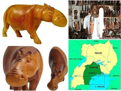 BEAUTIFUL ROSEWOOD HIPPO BY BUGANDAN (UGANDA) MASTER CARVER HASSAN 