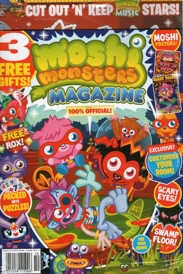 MOSHI MONSTERS MAGAZINE #10   Cut Out Music Stars, Posters & More 