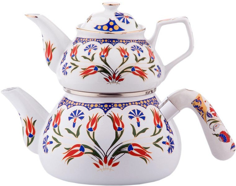   PORCELAIN&ENAM​EL DOUBLE TEAPOT/TURKISH TEA KETTLES,CAYDAN​LIK