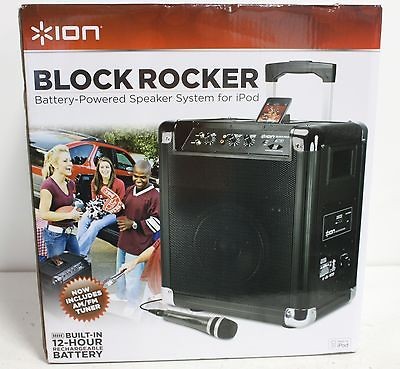 ION Audio IPA16 BLOCK ROCKER AM/FM Portable Speaker iPhone iPod   8654