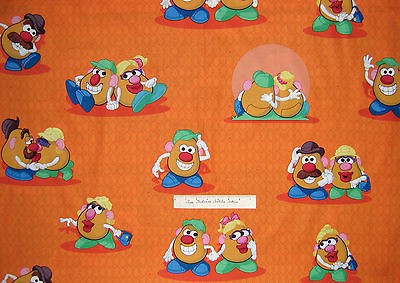 Fabric Hot Potatoes Hasbro Mr. Mrs. Potato Head Large Orange QT Cotton 