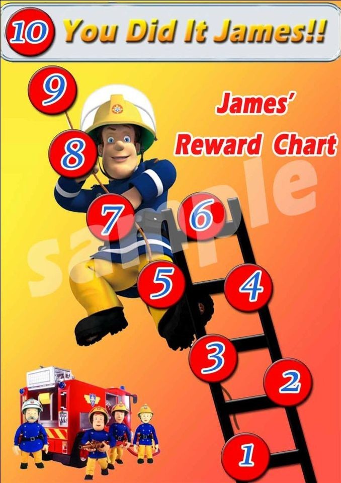   SAM REWARD CHART   PERSONALISED BEHAVIOUR POTTY TRAINING CHART   A4