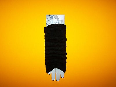 NWT WOMENS LEI ARM WARMERS BLACK ONE SIZE FITS MOST THUMB SLOT