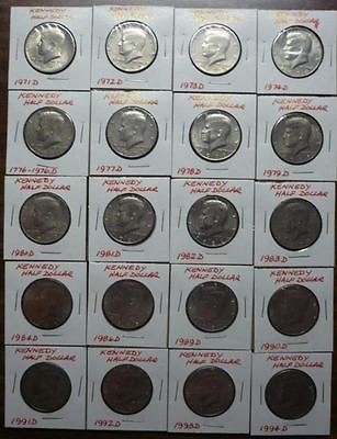   Half Dollar Set Lot 20 Denver Coin Circulated Clad President 452