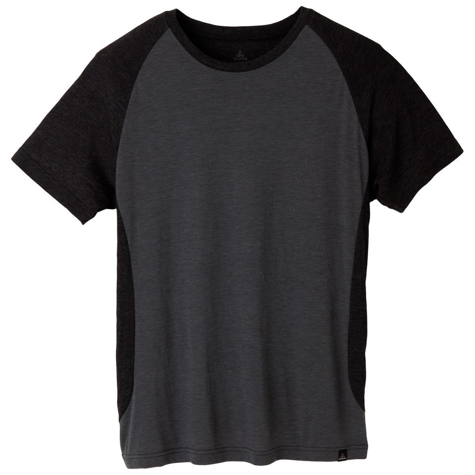 prAna Quest Crew T Shirt Charcoal   Mens Yoga, Pilates, Training 