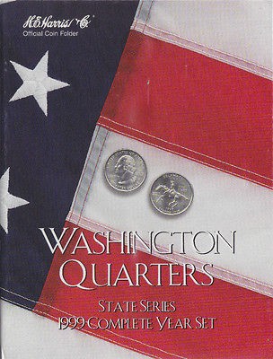 1999 COMPLETE YEAR SET WASHINGTON QUARTER NEW COIN ALBUM BOOK FOLDER 